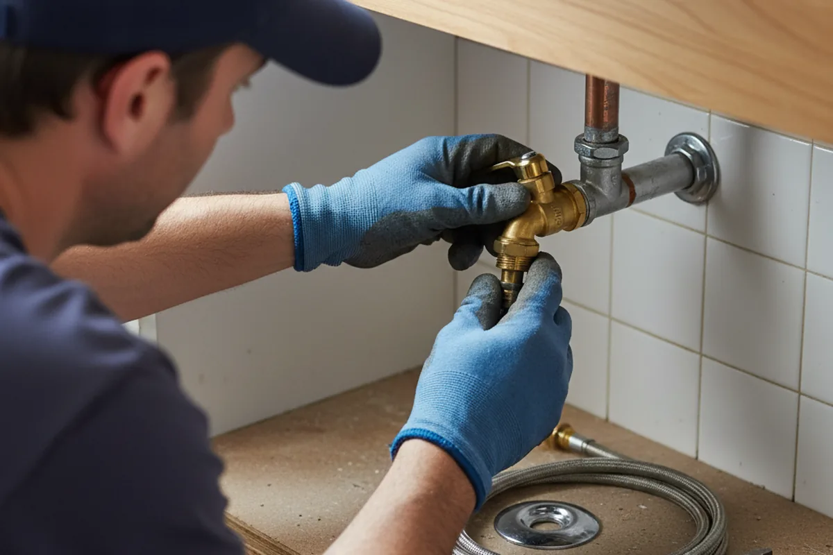 Shutoff valve and fitting work during Emergency Plumbing in East Hartland